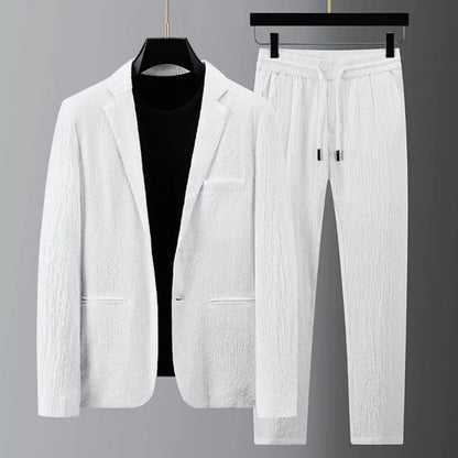 2Pcs Men Blazer Pants Set Spring.