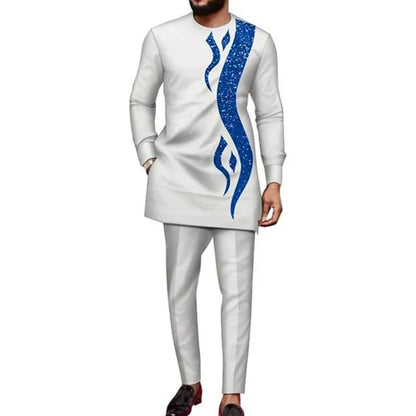 Two-Piece Set Men's Polerones African Dress