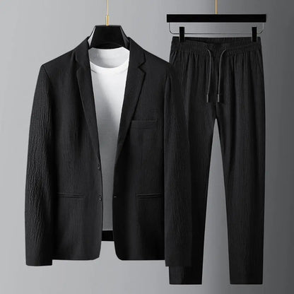 2Pcs Men Blazer Pants Set Spring.