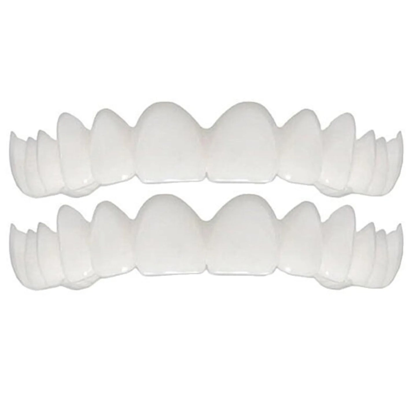 2Pcs/Set Comfort Fit  White Fake Teeth Cover Top Veneer Denture  Kit Head