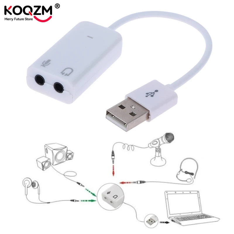 USB Sound Card Virtual 7.1 3D For Laptop Notebook PC